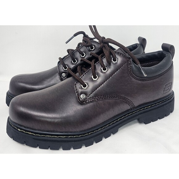 Skechers Other - Skechers Utility Alley Cats Leather Dark Brown Oxfords Men's Size 9 (SN7111R)